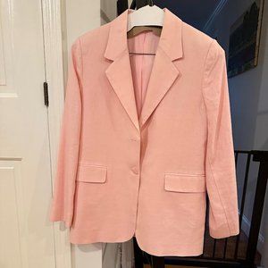 Relaxed Single-Breasted Linen Blazer